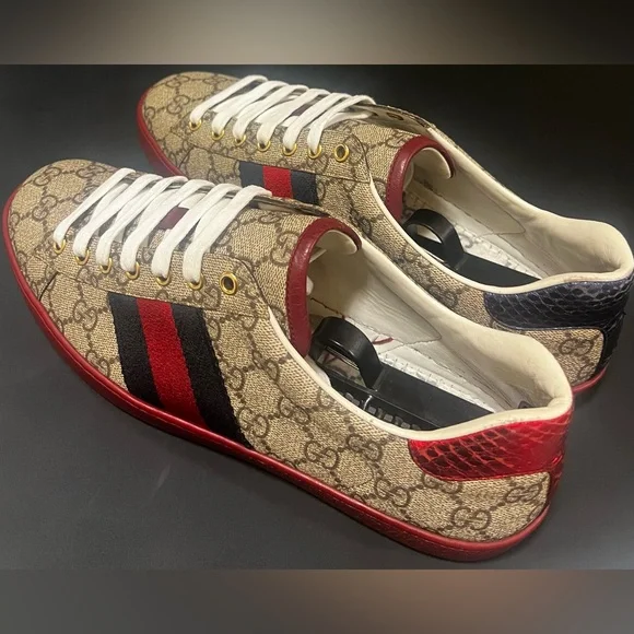 GUCCI ACE GG SUPREME RED SNEAKER | SIZE 8G 9US | 429445 - Picture 4 of 13